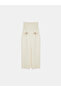 80127 Accessory Detailed Slit Knitwear Skirt-Cream - 6