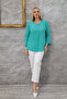 Plus Size Crew Neck Long Sleeve Relaxed Fit Stylish Women's Blouse - 5