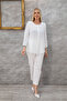 Plus Size Crew Neck Long Sleeve Relaxed Fit Stylish Women's Blouse - 5