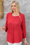 Plus Size Crew Neck Long Sleeve Relaxed Fit Stylish Women's Blouse - 2