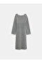 90267 Boat Neck Slit Knitwear Dress - 6