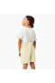 Solid T-shirt and Embroidered Dungaree Set - 3