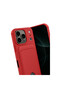 iPhone 17 Pro Max Compatible Case with Card Holder and Business Card Slot, Slim Design, Colorful Soft Cover - Red - 3