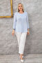 Plus Size Crew Neck Long Sleeve Relaxed Fit Stylish Women's Blouse - 5