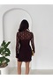 Mock Neck Long Sleeve Lined Lace Dress - 3