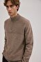 Brown Slim Fit Zippered Knitwear Sweater - 3