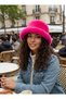 Women's Fuchsia Plush Bucket Hat |   Soft Textured Winter