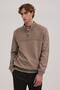 Brown Slim Fit Zippered Knitwear Sweater