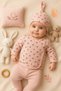 Newborn Baby Girl 0-3 Months Simple and Stylish 5-Piece Hospital Release Zibin Set (Boxed Product; Gift) - 5