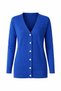 Women's Mercerized Houndstooth Cardigan Cobalt Blue - 5