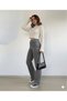 Flare Jeans Jeans Trousers High Waist Gray Flared Lycra - 2