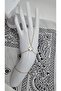 Stainless Steel Gold Color Clover Model Large White Zircon Stone Şahmeran - 6