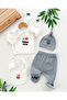 Love Mom Dad Corded Fabric Altli Transitional Yenidoğan 5Li Set - 5