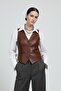 Carla Brown Genuine Leather Women's Vest