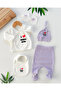 Love Mom Dad Corded Fabric Altli Transitional Yenidoğan 5Li Set - 4