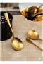 Gold 3 Pieces Steel Serving Spoon 21 cm Salad Spoon Presentation Spoon - 2