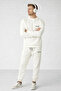 Men's Elastic Double Ecru Loose Tracksuit Set - 6