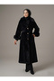 Women's Fur Belted Coat-571 - 4
