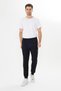 Men's Cotton Zippered Pocket Sweatpants Black 7819-S - 2