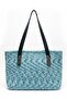 Handmade Faux Leather Handle Straw Look Blue Tote Bag Handmade