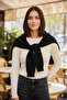 Women's Black Sweater-Looking Knitwear Shawl |   Tie-Up Stylish Model