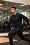 Men's Sporty Black Two-Piece Tracksuit Set - 2