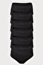 Women's Black 6-Pack Lace Modal High Waist Shaping / Sculpting Panties 6m1920
