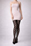 Black 20 Den Matte Damask Patterned Women's Pantyhose - 2