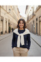 Women's Ecru Sweater-Looking Knitwear Shawl |   Tie-Up Casual Selection - 4