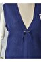 Women's Knitwear Long Vest Boat Neck Rose Pattern Lace-Up Sleeveless Transitional Classic - 8
