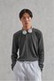 Men's Crew Neck Buttoned Combed Cotton Blouse