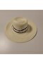 White Color Bow Detailed Cream Knitted Textured Summer Straw Wide Brim Hat - 4