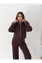Women's Modal Fabric Zip-Up Tracksuit Set with Parachute Fabric Paneled Details - 6