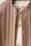3-Piece Holiday Outfit for Girls with Bow Detail, Cardigan, Shorts and Skirt, Brown - 7
