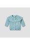 Girls Round Neck Cardigan with Knit Texture - Cotton - Long Sleeves