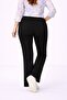 Women's Plus Size Black High-Waisted Stone-Detailed Decorative Pocket Steel Fabric Shaping Pants 65N39309 - 6