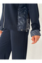 Women's Modal Fabric Zip-Up Tracksuit Set with Parachute Fabric Paneled Details - 8