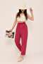 Fuchsia Waist Detailed Elastic Pleated Trousers - 50826 - 3