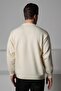 Ecru/Lilac Crew Neck Pink Lilac Patterned 100% Lamb Wool Men's Knitwear Sweater - 6