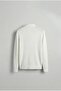 Men's Slim Fit Polo Neck Corded Fabric Knitted Sweater Ecru - 6