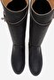 Yoko Black Nubuck Belted Women's Riding Boots - 4