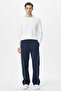Men’s Baggy Sweatpants with Piped Detail Elastic Waist Relaxed Fit Wide Legged Transitional Sweatpants - 2