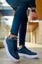 Yg209 Vimini Men's Casual Lace-Up Leather Sports Sneaker Shoes Cbt - Navy Blue - 4