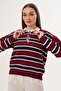 Women's Polo Neck Stripe Detailed Knitwear Knitted Sweater 255446 - - 2