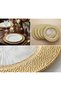 6 Pieces 30 cm Gold Luxury Placemat Set, Polycarbonate Unbreakable American Service, Stylish Tableware Presentation Mat - 7