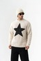 Star Crew Neck Teddy Fabric Sweater - 5