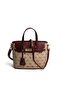 Dark Beige - Claret Red Monogram Women's Handbag Sp1185 - 5
