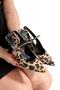 Pointed Toe Leopard Stone Detailed Open Back 9 cm Goblet Heel New Season - 4
