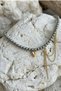 Gold Heart Detail Silver Pearl Chain Necklace - 2