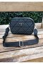 Women's Beige Two-Compartment Quilted Patterned Adjustable Column Strap Crossbody Bag - 5